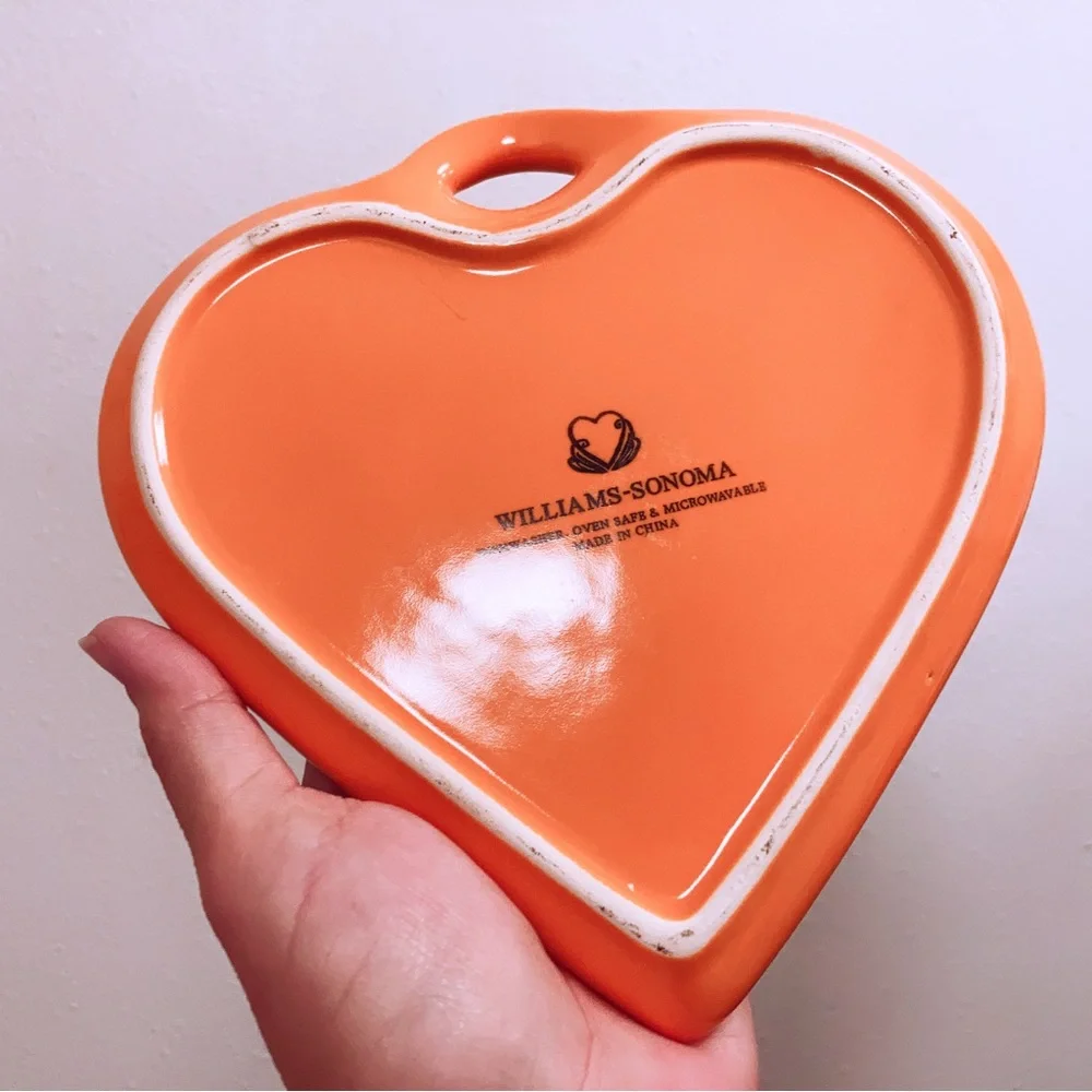 Williams Sonoma Heart Shaped Dessert Plate Orange Replacement